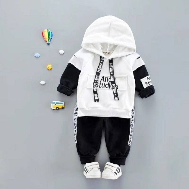 Boy Casual Hooded Clothes Set