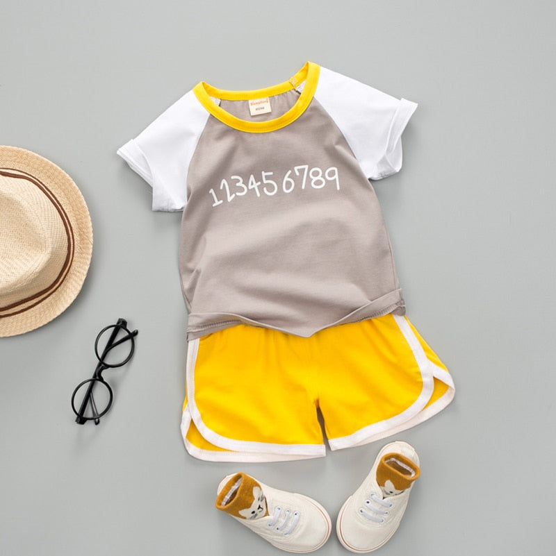 Kid Baby Boy Summer Letter Clothes Set