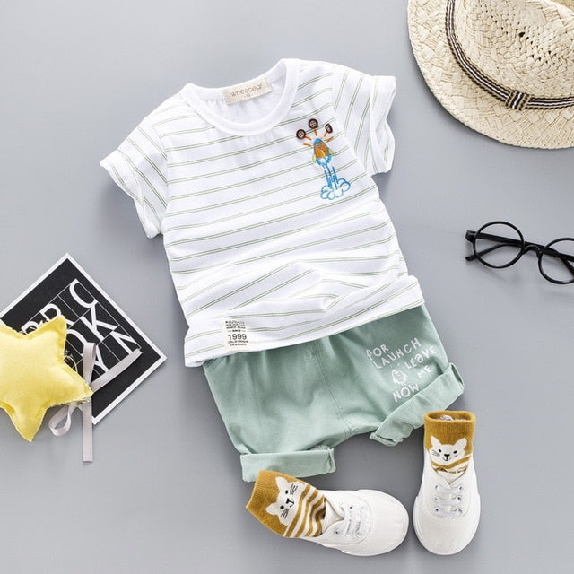 Cotton Baby Boy Girl Stripe Clothes Sets